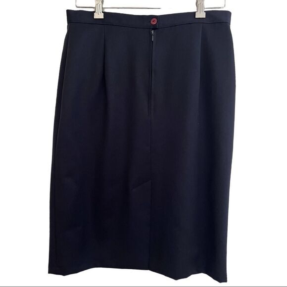 100% new wool skirt Jacques Vert Size 6 women’s navy skirt , lined UK Brand EUC - Picture 3 of 12